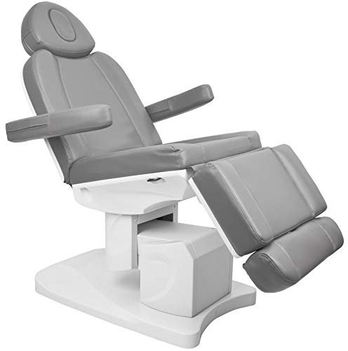 Activeshop Azzurro 708A Pedi Kosmetikliege Massageliege Massagetisch Massagestuhl Grau bis 200 kg belastbar Premium-PU-Leder mit 3 motoren 190 x 88 x (59-91) cm (L x W x H)