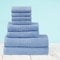 DTEX HOMES 8 Piece Towel Set 100% Egyptian Cotton 600 GSM, 2 Bath Towels, 2 Hand Towels, 4 Washcloths - Sky Blue