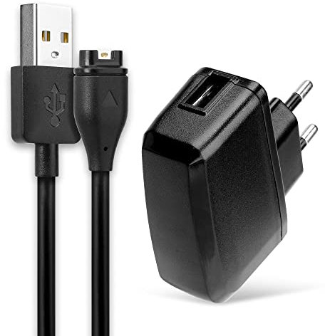 subtel Chargeur pour Montre connectée + Câble USB System Connector Compatible avec - Adaptateur Secteur 1A Câble Charge Rapide smartwatch 1m GPS Sport Fitness