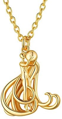 GoldChic Jewelry Women's Gold Aquarius Pendant, 12 Zodiac Sign Necklace, Agr Star Jewellery Gifts For Girlfriend