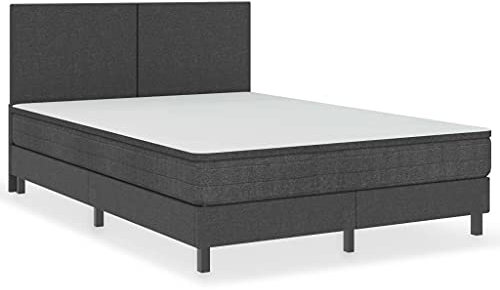 vidaXL Boxspring Bettgestell Bettrahmen Boxspringbett Schlafzimmermöbel Schlafzimmerbett Polsterbett Doppelbett Bett Grau Stoff 180x200cm