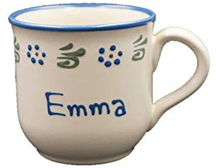 Carstens Keramik® Namenstasse Ammerland Blumenkante, handgefertigt, 240 ml, Tasse aus Keramik mit Wunschnamen