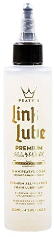 Peaty's Premium Link Lube Allwetter-Fahrradkettenschmiermittel – Ultraglatte Laufkette, Kassette und Getriebe – für lange Fahrten bei jedem Wetter – 60 ml, weiß