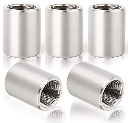 ERGAOBOY 5 Stück 304 Edelstahl-Rohrkupplungsfittings, 3/8 BSP Innengewinde x 3/8 BSP Innengewinde gerade Kupplung Verbinder Adapter Rohrverschraubungen