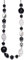 Bulinlin Damen Lange Perlenkette Statement Boho Silber Metallkette Hochzeitstag Modeschmuck Geschenke Pullover Halskette für Frauen（24-Black）