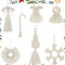 Mini-Makramee-Wandbehang, Boho-Weihnachtsschmuck, handgefertigt, für Weihnachten, Geburtstag, Hochzeit, Party, Wohnzimmer, Schlafsaal, Kinderzimmer (weiß)
