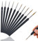Pinselset Malen, 10 Stück Detail Acrylfarben Pinselset, Künstlerpinsel, Feine Detail Pinsel für Acrylfarben Wasserfarben Miniaturen und Nageldesign