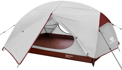 Bessport Zelt 2 Personen Camping Zelt 2 Türen Ultraleicht wasserdicht leicht und einfach zu Bauen Belüftetes 4 Jahreszeiten Kuppelzelt geeignet für Outdoor Wandern und Bergsteigen