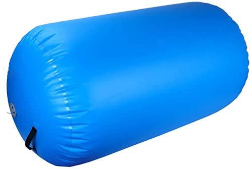Triclicks Aufblasbare Air Roll,3 Größen Air Roller Air Barrel Aufblasbare Luft Rollen Nützlich Gymnastikmatte Fitness-Übungswalze für den Heimgebrauch und Fitness-Pad (Blau- Keine pumpe, 120x90cm)