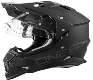 O'NEAL | Motorradhelm | Enduro Motorrad | Ventilationsöffnungen für maximalen Luftstrom & Kühlung, ABS-Schale | Sierra Helmet Flat V.23 | Erwachsene | Schwarz | Größe XXL