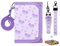 Choco Mocha Brustbeutel für Kinder, Geldbeutel für Mädchen mit Münzfach - Kinder Portemonnaie, Sichtfach, 3 Ersatz-Lanyard & 1 Geschenkbox(Herz-Lila)