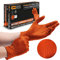 GripSense Guanti Nitrile L (Confezione da 50) - Guanti in Nitrile Arancioni Trama Diamantata - Guanti Monouso Senza Lattice né Polvere - Guanti Meccanico Spessi Resistenti - Massima Sensibilità L5