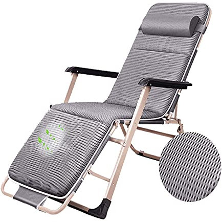 Loungesessel aus Metall, Stahl und Kunstharz, zusammenklappbar, tragbarer Gartensessel, strapazierfähiger Schwerelosigkeitsstuhl für die Terrasse, verstärkte Kufe, Tragkraft ca. 200 kg little surprise