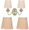 2 Stück Stoff Lampenschirm 8,7x11x12,2 cm E14 Clip Pleated Kerze Kronleuchter Nachttisch Lampenschirm Modern Kleiner Tischlampenschirme für Wandleuchte Stehlampe (Gold)