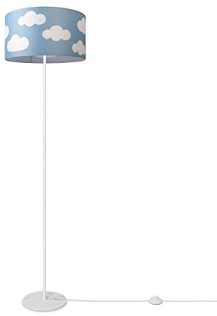 Paco Home Stehlampe Kinder Mädchen Junge Leselampe Kinderzimmer Lampe Stehend Stehleuchte Lampenschirm Stoff Rund E27 Sterne Mond Wolken Babyzimmer