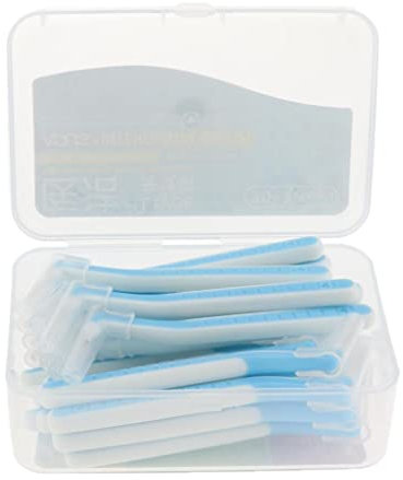 jojomis L-förmige Interdentalbürste, 22 Zahnseidekopf, Mundhygienebürste, Zahnreinigungswerkzeug, Zahnstocher – wie beschrieben, Blau 1,0 mm