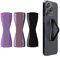 kwmobile Finger Holders For Smartphones - Set of 3 Self Adhesive Elasticated Finger Holder Straps for Phones - Black/Metallic Berry/Lavender