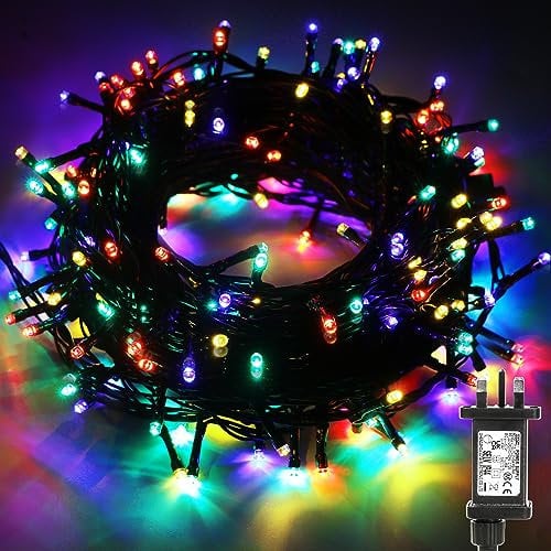 CHOIGN 20M 200 LED Christmas Tree Lights, 8 Modes Outdoor Fairy Lights Plug in, Waterproof Outdoor String Lights Mains Powered for Bedroom, Garden, Party, Wedding, Christmas Decoration