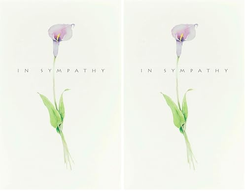 UK Greetings Sympathy Card - Bereavement Card - Classic Watercolour Flower Design, 632114-0-1, White (Pack of 2)