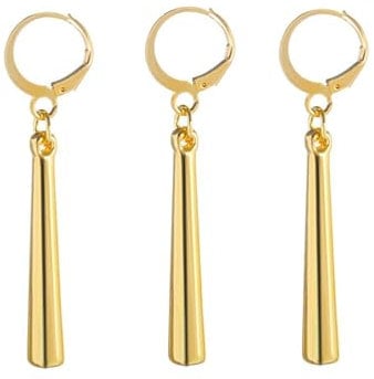 GAUEIOUR One Piece Roronoa Zoro Real Piercing Earrings, Anime Role-Playing, Fashionable Anime Character Jewelry, Personalized Cartoon Alloy Earrings, Fan Gifts (Gold, 3 Pack)