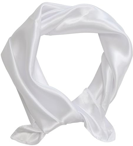 AERZETIX - C68619 - Dekoratives schal halstuch aus seide 100% in quadratischer form 60x60 cm - farbe weiß