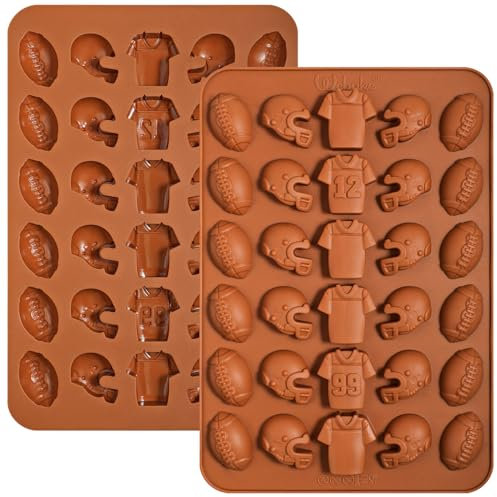 Webake American Football Schokoladenform Silikon 2 Stück 12 Löchern Silikonform Football Form Rugbyball Pralinenform für Schokolade Süßigkeiten Eiswürfel