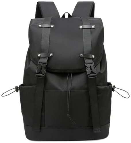 Mixroom - Zaino Cartella da Scuola Porta PC Uomo Donna Ragazzi Borsa per Computer Portatile Borsa Casual per Spesa Viaggio Custodia Laptop Notebook 15.6 Z35 Nero