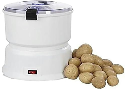Pelador de patatas eléctrico, peladora automática con 6 cuchillas de acero inoxidable, pelador de patatas con accionamiento de un solo botón, pelador giratorio de frutas y verdura