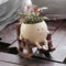 UMESONG Smily Face Pot de fleurs en résine pour intérieur et extérieur avec trou de drainage