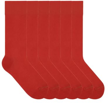 von Jungfeld - 6er Set Classic Socken für Damen & Herren - Rot