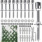 Hasaller Drahtseil-Set aus Edelstahl, Drahtseil-Zaun, Drahtseil-Clips, Spannschlösser, Drahtseilspanner-Set, PVC-beschichteter Gartendraht für Kletterpflanzen, Weinreben, Rankgitter (ohne Seil)