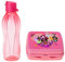 Generisch TW Sandwichbox Prinzessin Rosa Brotdose Lunchbox + EcoEasy Trinkflasche 500 ml Pink (inkl. 1x Monster-Magnet)