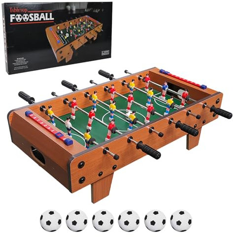 Goviox Mini Tischkicker, Tischkicker Kinder, Kickertisch, Mini Tischfussball, Tischfussball mit 6 Spielstangen und 6 Kickerbälle, Einfach zu Montieren, für Partyspiel, 50 x 25 x 15,5 cm