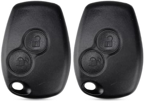 NJCXOLA Boitier de clé 2 Boutons sans Lame Compatible avec Renault Clio 3, Twingo 2, Master 3, Kangoo 2, Trafic et Modus | Coque de Clef Plip Voiture Utilitaire Télécommande