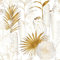 SOEWIOU Peel and Stick Wallpaper,44.5×300cm Gold/White Palm Leaves Floral Vintage Wallpaper,Light Chrysanthemum Floral Wallpaper,Waterproof Self Adhesive Wallpaper for Bedroom Cupboard