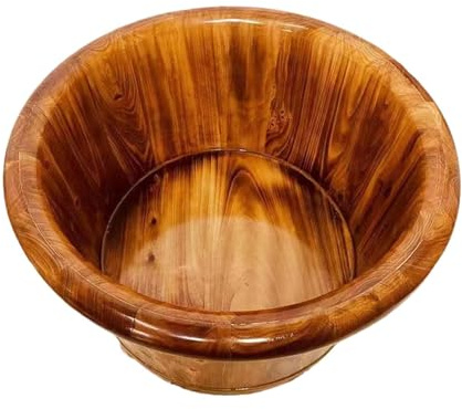 harayaa Holz Fußbad Becken Fußbad Wanne Becken Badewanne Fußbad für Reise Schlafzimmer Sauna Heimgebrauch, B 26cmx36cm