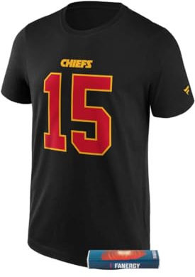 Kansas City Chiefs T-Shirt Spielername Shirt NFL Fanartikel + Fanergy Traubenzucker (DE/NL/SE/PL, Alphanumerisch, S, Regular, Regular, Mahomes #15 schwarz)