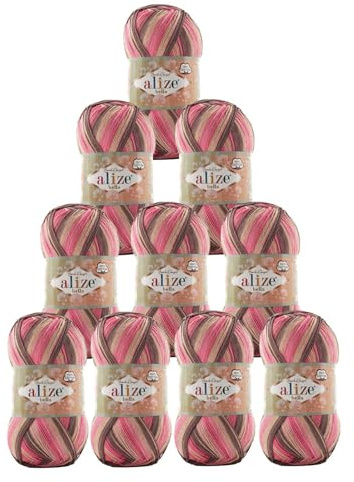 500g Baumwollstrickgarn ALIZE BELLA Batik Strickwolle Häkelgarn Farbwahl