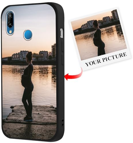Xylota Personalisierte Handyhülle für Huawei P20 Lite 5,84'', Personalisiert Hülle mit Selbst Gestalten Eigenem Bild Foto Schutzhülle, Individuelle Design Silikon Case für Huawei P20 Lite,Schwarz