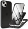 Zouzt for iPhone 15 Matte Case and Screen Protector 15 Case with Glass Screen Protector 360 Full Body Protective Shockproof Frosted Phone Case, Anti-Fingerprint - Black