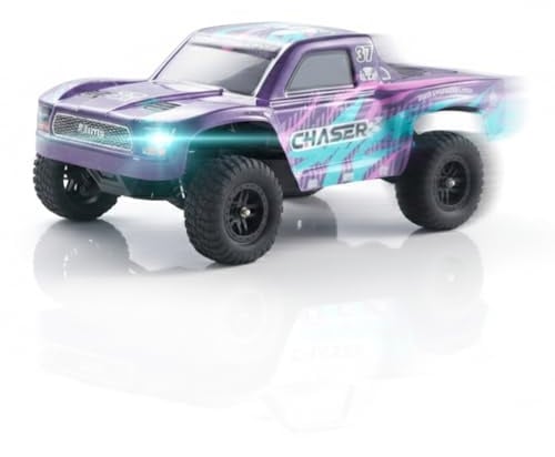 EAZYRC FMS FSC24 Chaser 1/24 RC Car 4X4 Off-Road High-Speed Short-Course Truck, 2 Speed Transmission, Brushless-Ready and 30-Minute Runtime,2.4GHz Electric Vehicle Gifts for Adults (PURPLE)