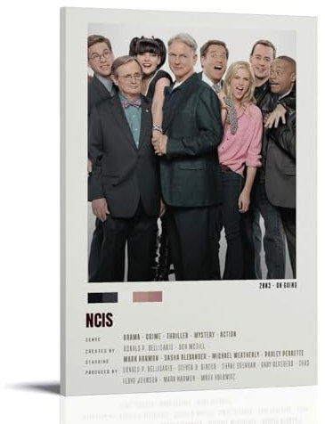 OREAUORN NCIS(5) Poster, Wandkunst, Leinwand, ästhetisches Vintage-Poster, dekoratives Gemälde für Wohnzimmer, Schlafzimmer, 30 x 45 cm, Rahmenstil