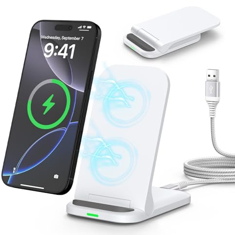 Wireless Charger Samsung Charging Station for Samsung Galaxy S26 S25 Ultra S24 S23 S22 S21 S20 FE, 15W Foldable Fast Wireless Charger Stand Phone Charger for Google Pixel 10 9 8a 7, iPhone 17 16 15 14