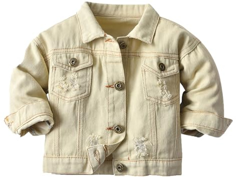 Veste coupe-vent solide en denim pour enfant garçon et fille