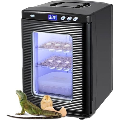 Reptile Incubator 25L, 5-60°C Cooling & Heating, AC/DC Dual Power Thermostat Box for Eggs, Hatching, Scientific Lab Use
