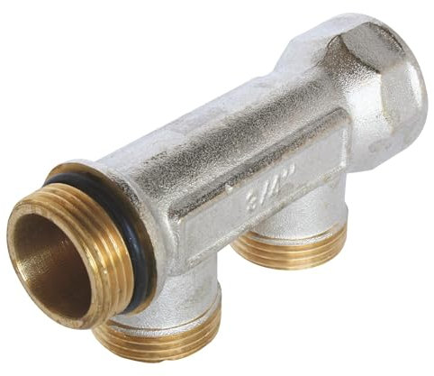 SOMATHERM FOR YOU - Sanitärverteiler, aus vernickeltem Messing, Male-Female 20/27, selbstdichtend und fluchtend, 2 Abzweigungen, in Male 3/4 Ek.