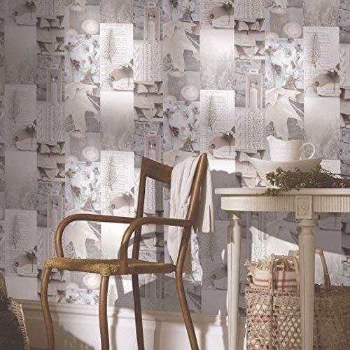 Arthouse Retreat Collage Pattern Photo Leaf Wood Roses Wallpaper 669500