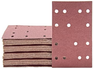 MioTools Fox Schleifblätter 133 x 80 mm, 14-Loch (50 Stk.) K180 | f. Schwingschleifer, Normalkorund, Klettbefestigung