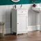 Bath Vida Priano Armoire de Salle de Bain 1 Porte 1 tiroir à Poser au Sol Meuble à tiroirs de Rangement, Blanc