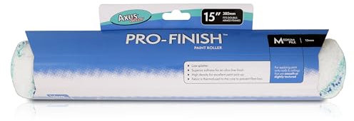 Axus Decor Pro-Finish Roller, Medium Pile (Blue Series) 15 Inch,Ultra Fine Finish, for Professional & DIY Projects, Smooth Or Semi Smooth Walls and Ceilings, for Double Arm Frame - 15/380mm